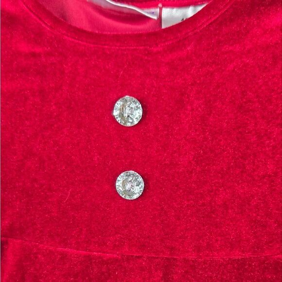 Baby Girl Red Santa Dress & Capelet 18M Faux Fur Velour Christmas Holiday Cape - Picture 9 of 12
